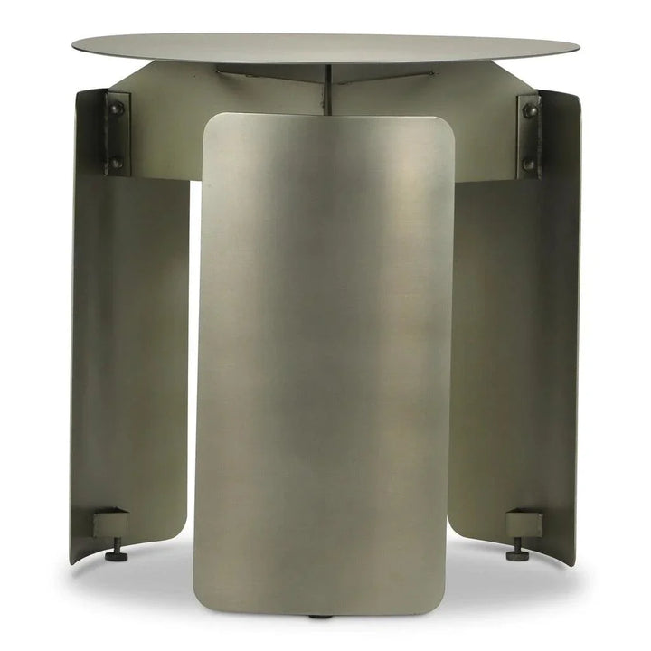 Senshi Industrial Steel Round End Table - LOOMLAN - Urbia - Side Tables
