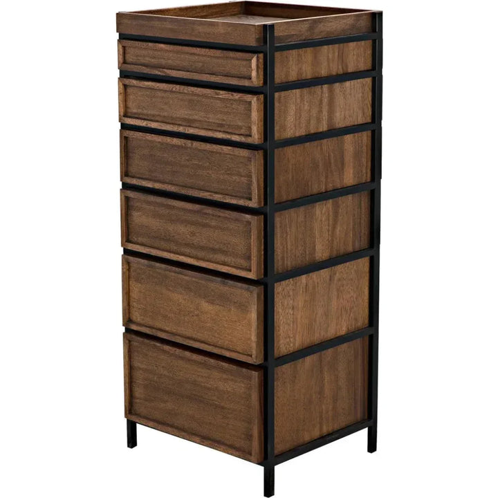 Seoul Wood and Steel Tallboy - LOOMLAN - Noir - Dressers