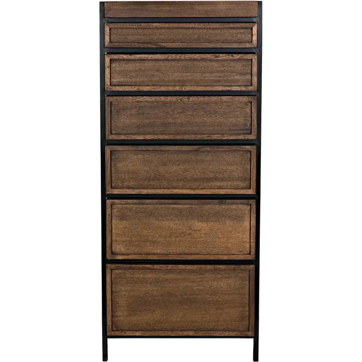 Seoul Wood and Steel Tallboy - LOOMLAN - Noir - Dressers