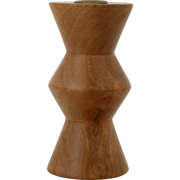 Sequence Natural Mango Wood Candle Holder