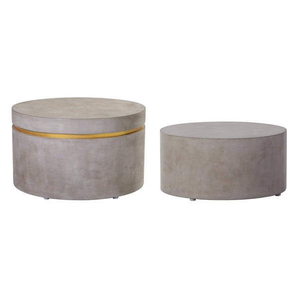 Serendipity Ring Accent Table Set - Slate Gray Outdoor End Tables-Outdoor Side Tables-Seasonal Living-LOOMLAN