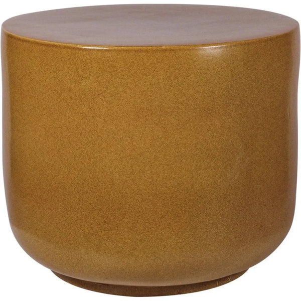 Serenity Ceramic Brown Outdoor Side Table - Tall - LOOMLAN - Seasonal Living - Outdoor Side Tables