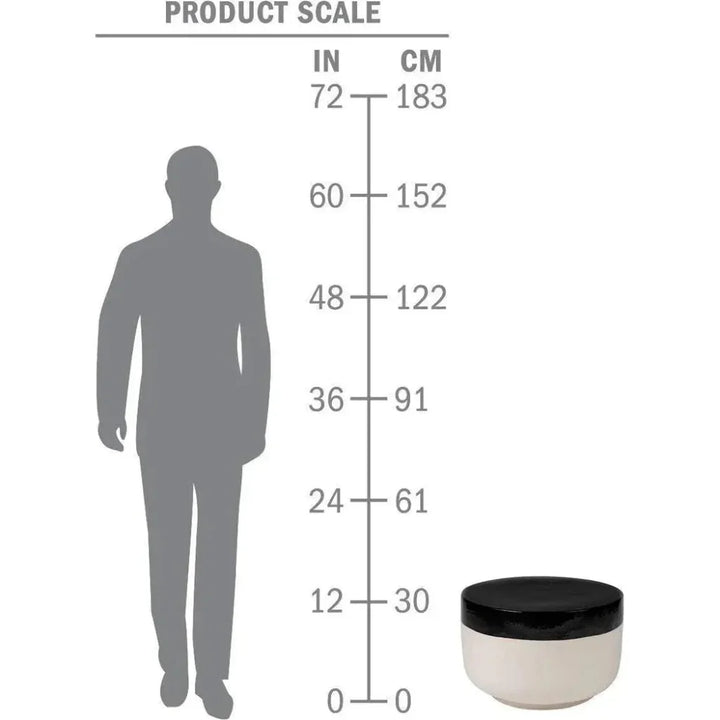 Serenity Grazed Side Table Ceramic Outdoor Accent Table - LOOMLAN - Seasonal Living - Outdoor Side Tables