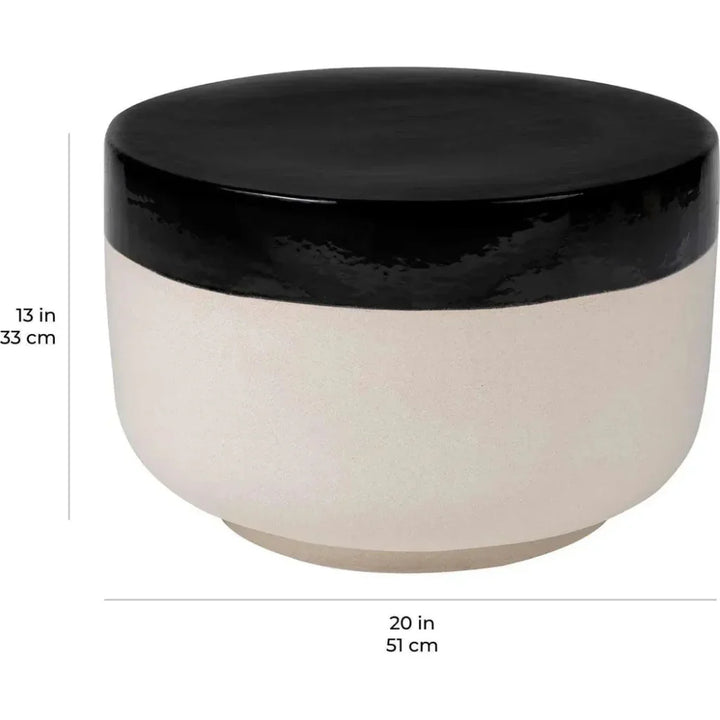 Serenity Grazed Side Table Ceramic Outdoor Accent Table - LOOMLAN - Seasonal Living - Outdoor Side Tables