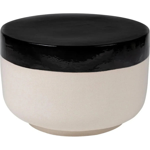 Serenity Grazed Side Table Ceramic Outdoor Accent Table - LOOMLAN - Seasonal Living - Outdoor Side Tables