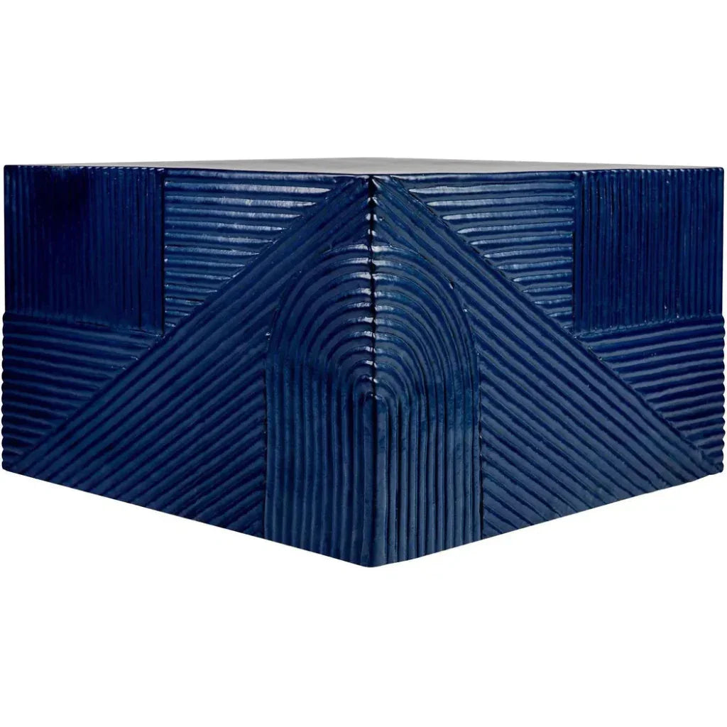 Serenity Square Table - Blue Outdoor Accent Table - LOOMLAN