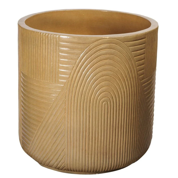 Serenity Textured Ceramic Patio Planter (Set Of 2) - LOOMLAN - Seasonal Living - Outdoor Accessories