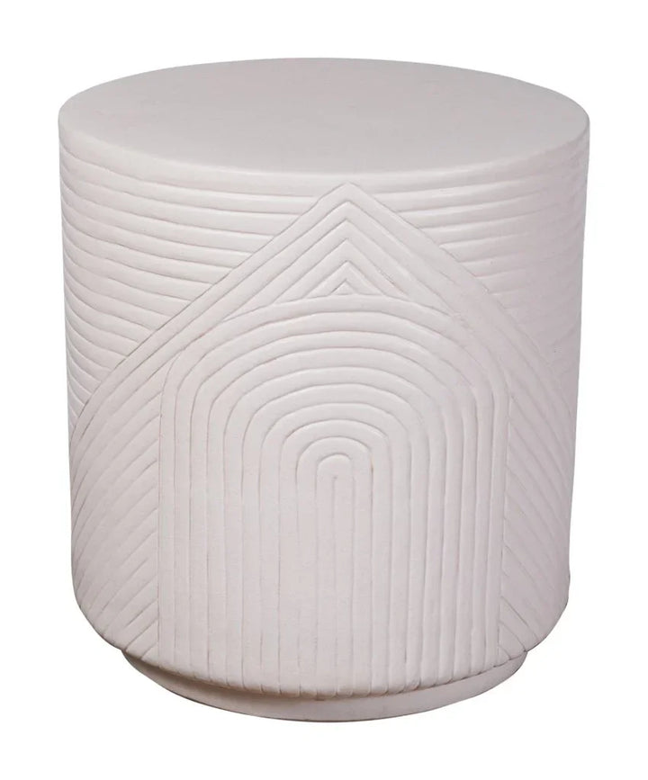 Serenity Textured Ceramic Patio Stool-Garden Stools-Seasonal Living-LOOMLAN