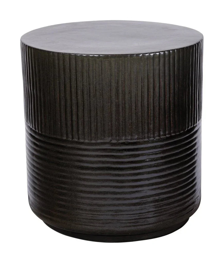 Serenity Textured Ceramic Patio Stool-Garden Stools-Seasonal Living-LOOMLAN