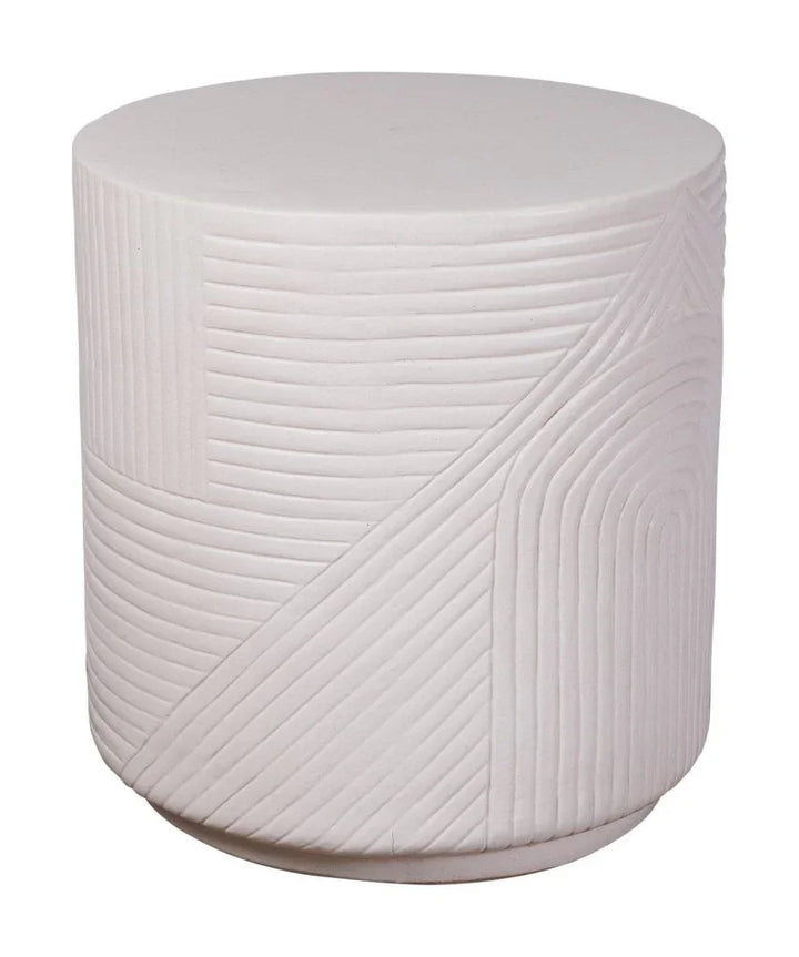 Serenity Textured Ceramic Patio Stool-Garden Stools-Seasonal Living-LOOMLAN