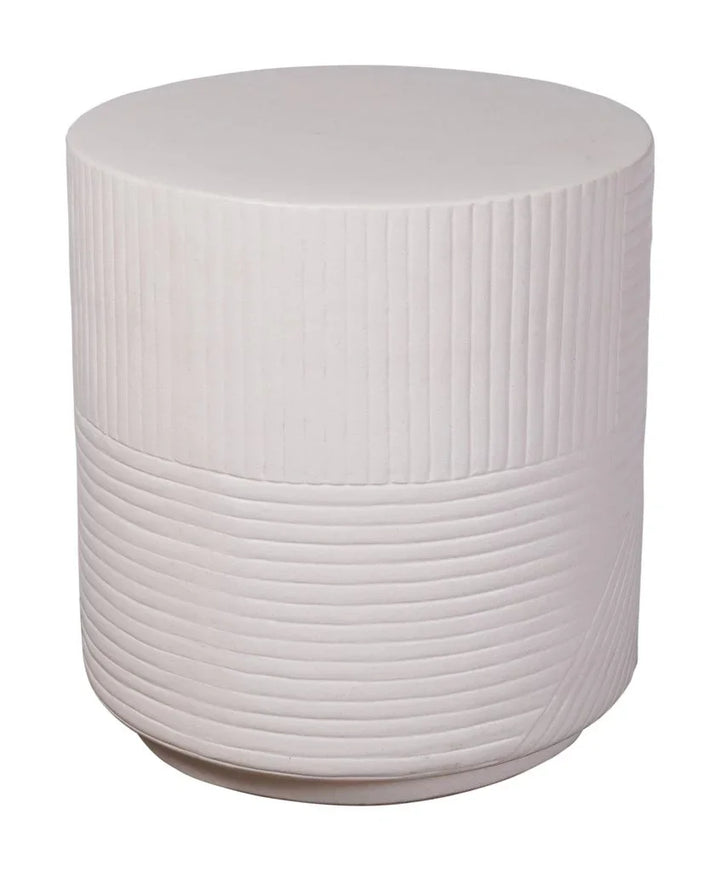 Serenity Textured Ceramic Patio Stool-Garden Stools-Seasonal Living-LOOMLAN