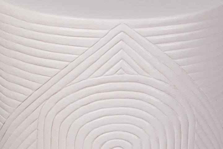 Serenity Textured Ceramic Patio Stool-Garden Stools-Seasonal Living-LOOMLAN