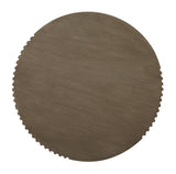 Serenity Textured Round Drum Table - Brown Outdoor Accent Table-Outdoor Side Tables-Seasonal Living-LOOMLAN
