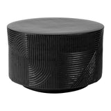 Serenity Textured Round Table 24" - Black Outdoor Accent Table-Outdoor Side Tables-Seasonal Living-LOOMLAN