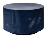 Serenity Textured Round Table 24" - Blue Outdoor Accent Table-Outdoor Side Tables-Seasonal Living-LOOMLAN