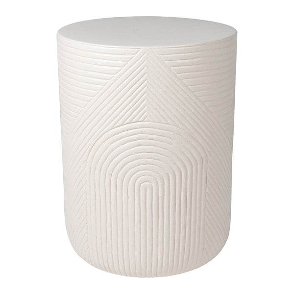 Serenity Textured Side Table 14" -White Outdoor Accent Table-Outdoor Side Tables-Seasonal Living-LOOMLAN