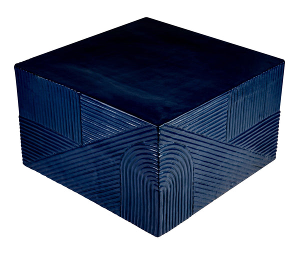 Serenity Textured Square Table 24" - Blue Outdoor Accent Table-Outdoor Side Tables-Seasonal Living-LOOMLAN