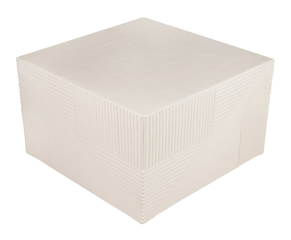 Serenity Textured Square Table 24" - White Outdoor Accent Table-Outdoor Side Tables-Seasonal Living-LOOMLAN