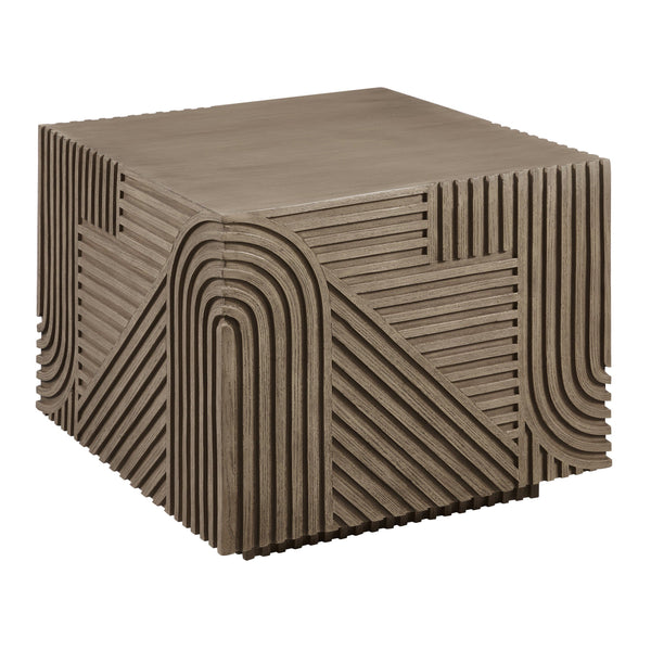 Serenity Textured Square Table - Brown Outdoor Accent Table-Outdoor Side Tables-Seasonal Living-LOOMLAN