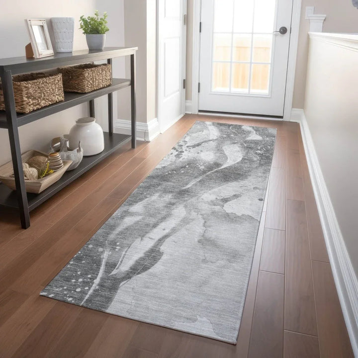 Serenza Gray Washable Indoor - Outdoor Rug - LOOMLAN - LOOMLAN Rugs - Outdoor Rugs