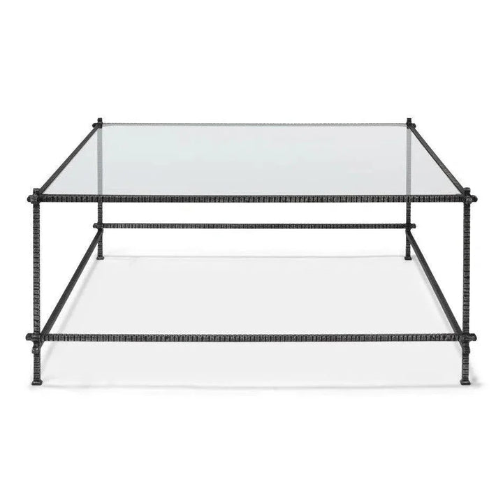 Serrated Edge Iron Square Coffee Table - LOOMLAN - Sarreid - Coffee Tables