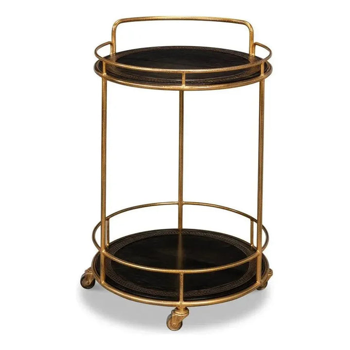 Server Table Side Handcrafted Round Side Table by Sarreid | LOOMLAN