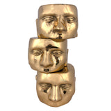 Set Of 3 Character Sculpture with Brass (Set of 3)-Statues & Sculptures-Noir-LOOMLAN
