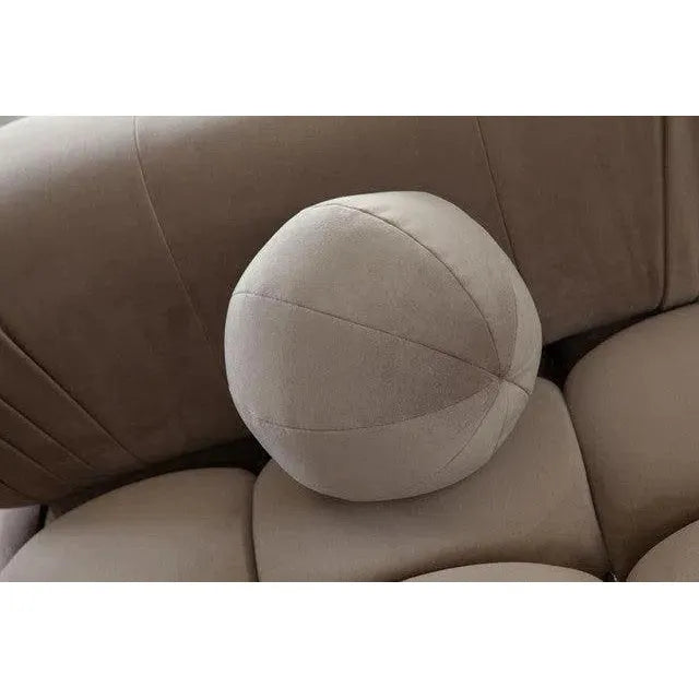 Set of (2) 10" Round Accent Pillows Mink Tan Velvet