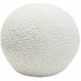 Set of 2 10" Round Accent Pillows in White Faux Throw Pillows LOOMLAN By Diamond Sofa