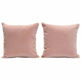 Set of 2 16" Square Accent Pillows in Blush Pink Velvet Throw Pillows LOOMLAN By Diamond Sofa