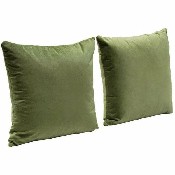 Set of 2 16" Square Accent Pillows in Sage Green Velvet Throw Pillows LOOMLAN By Diamond Sofa