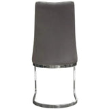 Set of 2 Dining Chairs in Grey Velvet with Silver Metal Base Dining Chairs LOOMLAN By Diamond Sofa