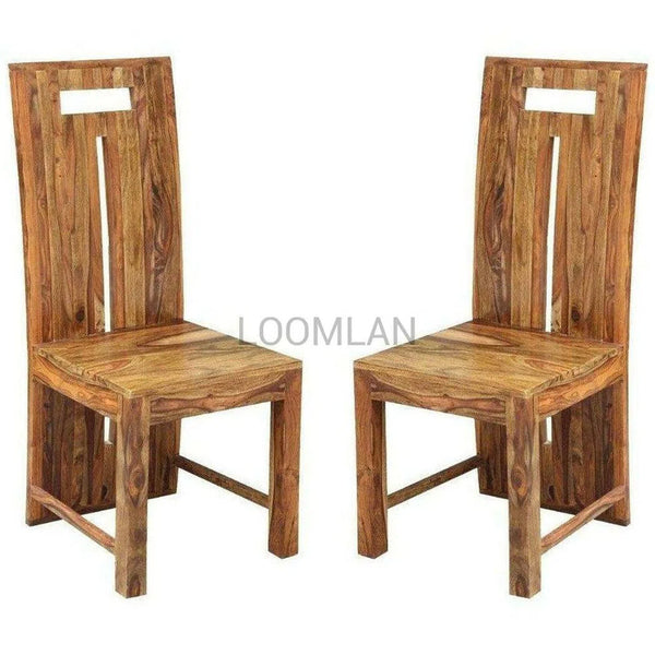 Set of 2 Mid Century Long Back Panel Dining Chair Baltic Ember Dining Chairs LOOMLAN By LOOMLAN