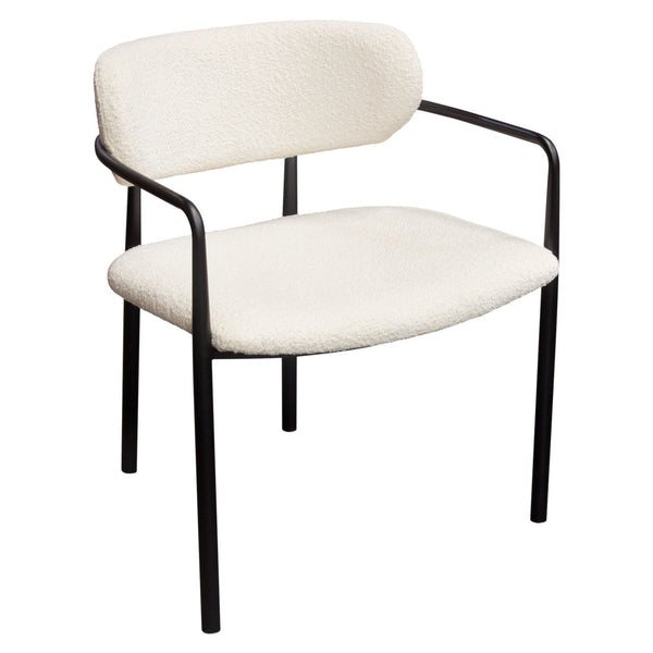 Set of (2) Skyler Dining Chairs in Ivory Boucle Fabric-Dining Chairs-Diamond Sofa-LOOMLAN