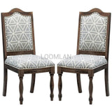 Set of 2 Upholstered Dining Chairs Wood Base Dining Chairs LOOMLAN By LOOMLAN
