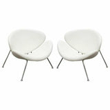 Set of 2 White Accent Chair with Chrome Frame Club Chairs LOOMLAN By Diamond Sofa