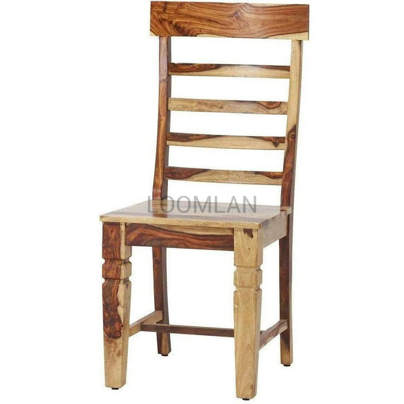 Set of 2 Wood Carved Turned Legs Dining Chair Samoa Dining Chairs LOOMLAN By LOOMLAN