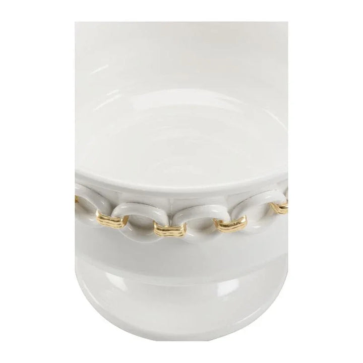 Shackleford Ceramic Made White Planter - LOOMLAN - Wildwood - Planters