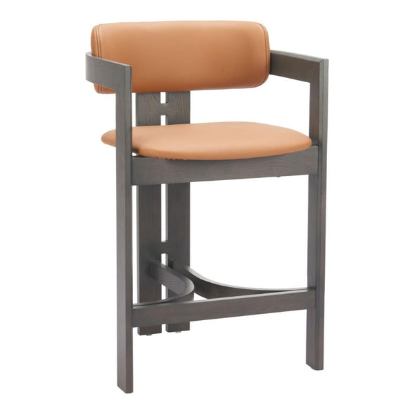 Shaili Brown Faux Leather Counter Stool