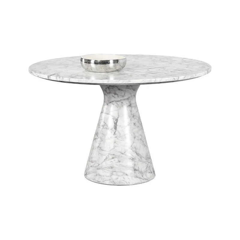 Shelburne Dining Table Marble Look White 47" Outdoor-Outdoor Dining Tables-SUNPAN-LOOMLAN