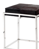 Shelby Brown Cowhide Art Deco Bar Stool Without Back Bar Stools LOOMLAN By Jamie Young