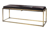 Shelby Brown Cowhide Gold Frame Shelby Bench Bedroom Benches LOOMLAN By Jamie Young