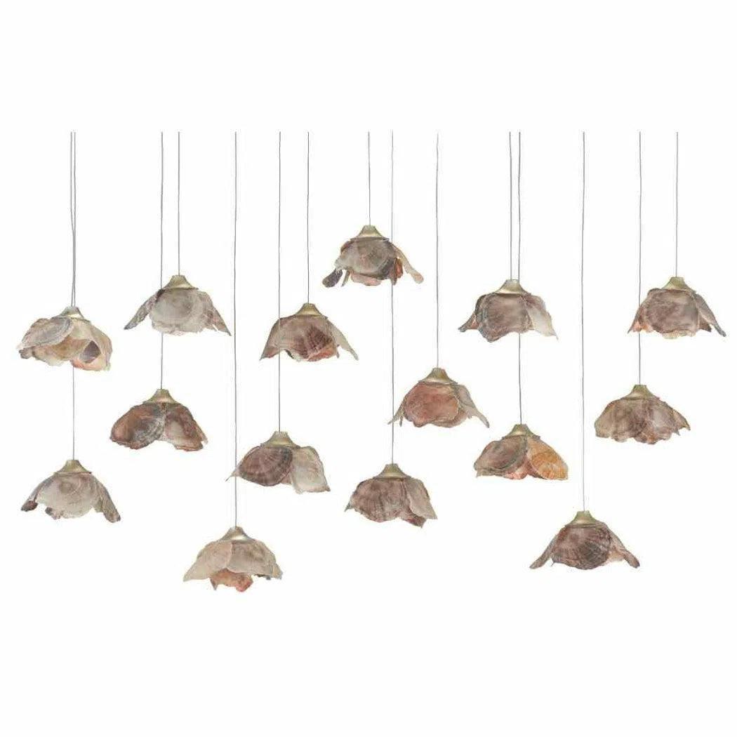 Shell Catrice Rectangular 15-Light Multi-Drop Pendant