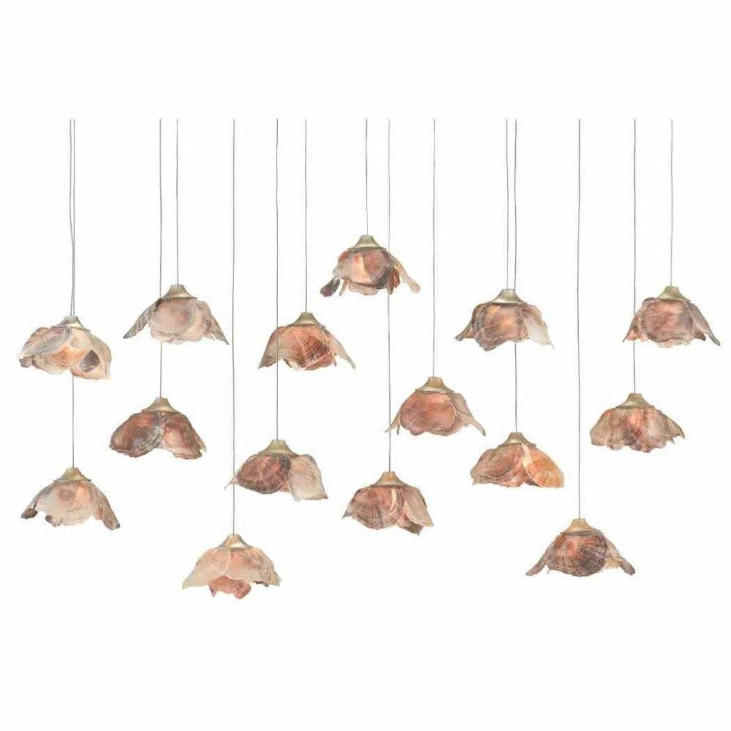 Shell Catrice Rectangular 15-Light Multi-Drop Pendant