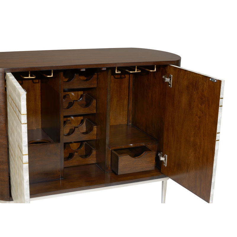 Shelldon Modern Design Wood Bar Cabinet-Home Bar Cabinets-Wildwood-LOOMLAN