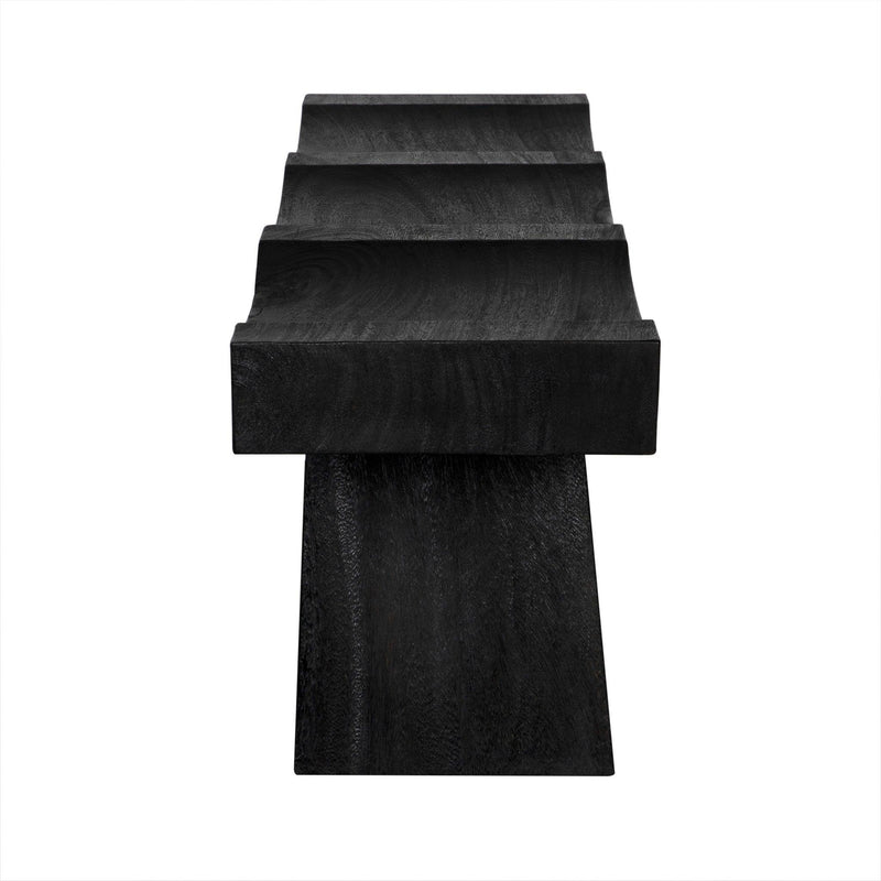 Shibumi Bench, Burnt Black Finish-Bedroom Benches-Noir-LOOMLAN