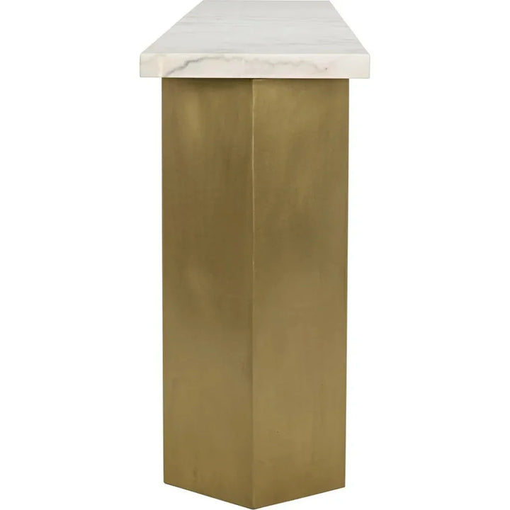 Shilo Steel & Marble Rectangle Console Table - LOOMLAN - Noir - Console Tables