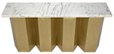 Shilo Steel and Marble Rectangle Console Table-Console Tables-Noir-LOOMLAN