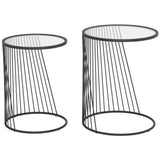Shine Nesting Tables Set Clear & Black Side Tables LOOMLAN By Zuo Modern