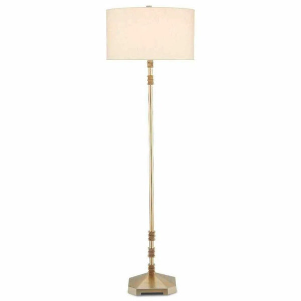 Shiny Gold Pilare Floor Lamp Floor Lamps LOOMLAN By Currey & Co